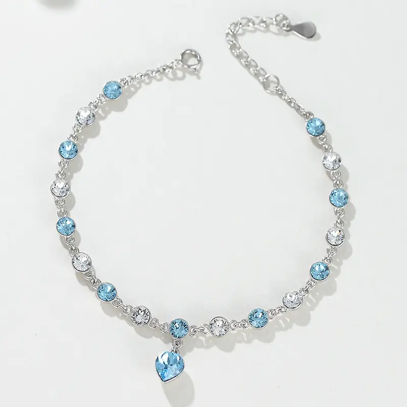 Factory Price High Quality S925 Embellished Original Austrian Crystal Love Forever Bracelet