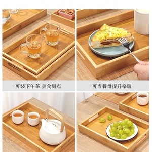 Bandeja de bambú rectangular de madera para servir té, para hotel, restaurante, juego de café y té, estilo simple, ecológico - Product Image 3