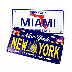 Placa de Matrícula Personalizada con Temática de Ciudades de EE. UU., Placa Decorativa de Aluminio Premium para Recuerdo de Viaje/Regalo Promocional, Pedidos al por Mayor - Product Image 1