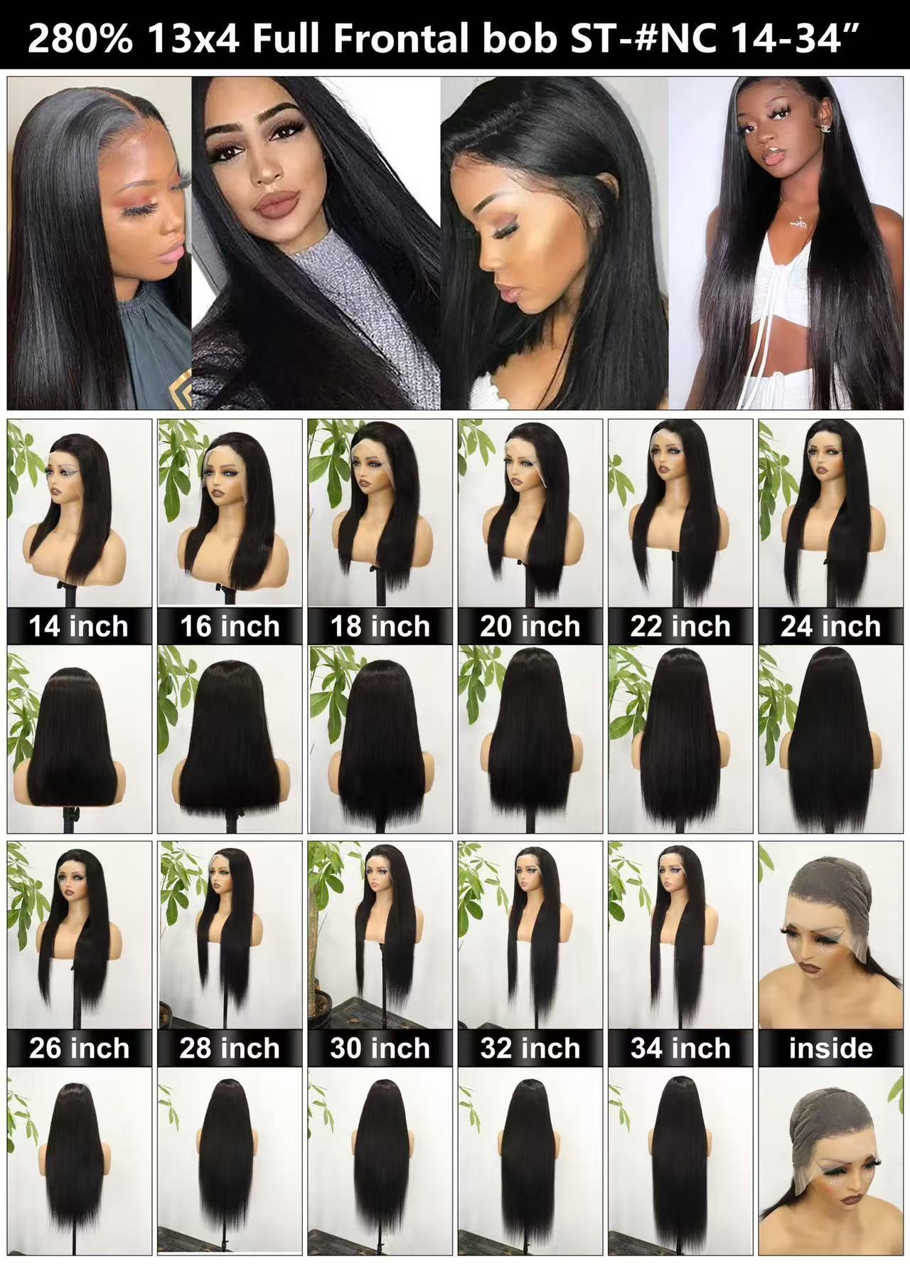 NATURAL STRAIGHT HD 13X4 LACE FRONT WIG REMY 100 VIRGIN HUMAN HAIR 280 DENSITY!! Nature 13x4 Lace Frontal Remy Human Hair Straight Long Hair  main image 3