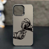 Coque de téléphone portable en TPU et PC avec impression de poing amusant et argent électroplaqué pour iPhone X, XR, XS, 11, 12, 13, 14, 15, 16, 17, 18 Pro Max