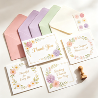 Cartes de remerciement personnalisées en papier kraft écologique avec enveloppes assorties et finition dorée