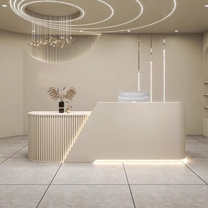 Nội thất văn phòng hiện đại đặt bàn tiếp tân bằng gỗ & bảng cho văn phòng thẩm mỹ viện & khách sạn/phòng tập thể dục sử dụng - Product Image 2