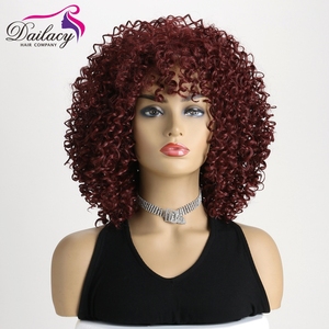 Cheapest high temperature fiber Kinky <strong>Curl</strong> Short Synthetic Non Lace Machine made <strong>wig</strong> Hairpiece for black women - Product Image 3