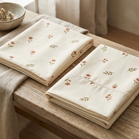 Ensemble de draps en microfibre imprimés de fleurs, 6 pièces, doux et respirants, pour hôtel et maison