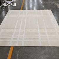 Tapis moderne en polyester à poils longs, couleur ivoire, pour projets résidentiels de luxe et revêtements de sol commerciaux pour grands salons