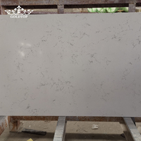 GOLDTOP Plans de travail en quartz Bianco Carrara 4044 en pierre naturelle exquise pour lavabos de salle de bain d'hôtel et comptoirs de lavabo de spa de luxe