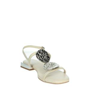 Gioseppo Women's Low <b>Sandal</b> Cream <b>Flat</b> Heel Strappy Design Summer Wear - Product Image 5