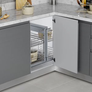 EMUCA EMU8977211 Sistema de Esquina Extraíble para Muebles de Cocina Suprastar, Cajones de Acero Cromado Pulido, Hecho en Italia - Product Image 4