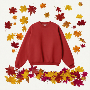 Pull en molleton rouge pour homme, col rond, décontracté, streetwear d'hiver - Product Image 3