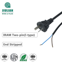 Cable de Extensión de Corriente Argentino de 2 Pines y 2 Núcleos con Conector de Estaño para Conectar Dispositivos Domésticos, Certificado S-Mark