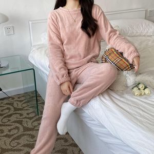 Autunno e inverno <span class=keywords><strong>da</strong></span> <span class=keywords><strong>donna</strong></span> in velluto di corallo abbigliamento per la casa caldo pigiama di flanella spessa Set con fiocco rotondo <span class=keywords><strong>Camicia</strong></span> <span class=keywords><strong>da</strong></span> <span class=keywords><strong>notte</strong></span> Casual all'ingrosso - Product Image 2