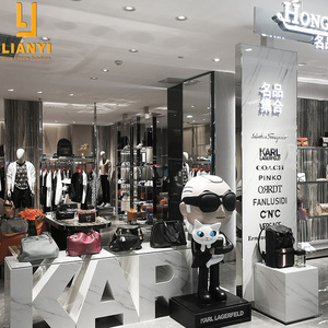 Custom Professional <b>Stainless</b> <b>Steel</b> Mirror Garment Shop Fittings Clothing Display Rack and <b>Shelf</b> - Product Image 4