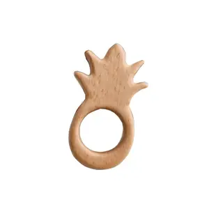 Wooden Pineapple baby teether ring toy Pineapple wood napkin ring Nature pineapple wood grasping sensory infant toys