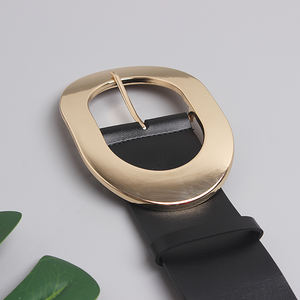 <span class=keywords><strong>Ceinture</strong></span> en cuir véritable à <span class=keywords><strong>boucle</strong></span> large et ovale pour femmes et dames, vente en gros - Product Image 4