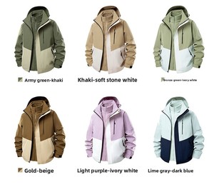 Vestes d'assaut unisexes à capuche personnalisées avec logo, coupe-vent et imperméables, trois-en-un pour hommes, pour activités de plein air - Product Image 3