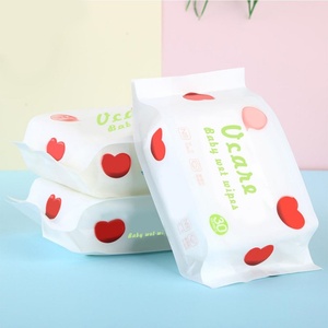 VCARE OEM China Manufacturer's Organic Bamboo Eco-Friendly Antibacterial Hygiene <b>White</b> Flushable Extra Soft Baby Wet Wipes - Product Image 1