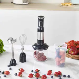 Liquidificador elétrico 4 em 1 para imersão, conjunto de liquidificador manual com batedor e batedor de alimentos, personalizado por atacado