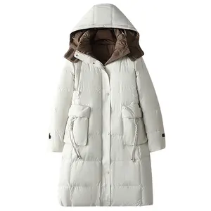 Europeu Custom Vestuário Top Design Mulheres Down Jacket para o inverno com lenço grande Rússia Borboleta Canadá Austrália