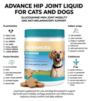Complément Liquide Avancé pour Articulations (Hanches) de Chats et Chiens Marque Blanche avec Glucosamine, MSM, Anti-inflammatoire, Tous Âges, Sans Céréales