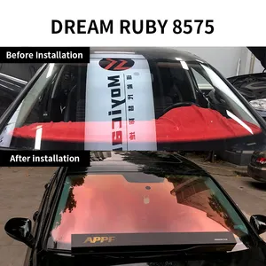 75% aislamiento rojo camaleón tinte coche ventana película parabrisas Solar color puesta de sol camaleón película para carrocería de coche