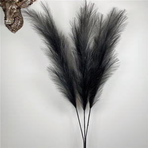 SN-M168 43 pouces 3 pièces 110cm Faux noir moelleux grand Faux <span class=keywords><strong>herbe</strong></span> artificielle <span class=keywords><strong>pampa</strong></span> pour décoration Boho - Product Image 4
