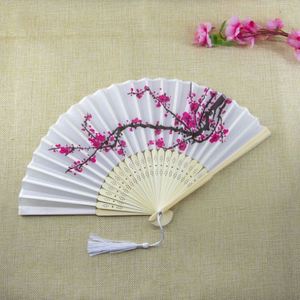 Abanico de Mano de Seda con Diseño de Flor de Ciruelo para Bodas y Fiestas, en Oferta - Product Image 6