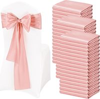 Nœuds de chaise rouges en satin avec attaches pour dossier, fournitures pour la décoration de chaises de fête, de cérémonie et de banquet