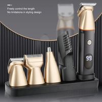 Kit de toilettage multifonctionnel 5 en 1 professionnel, étanche, rechargeable par USB, avec écran LED, rasoir corporel, rasoir à barbe, tondeuse à cheveux