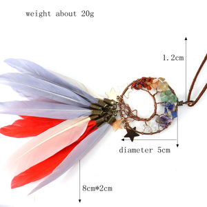 Decoración artística de macramé para habitación Indie, decoración de coche, árbol de la vida, colgante de pared, atrapasueños con plumas para adorno bohemio, regalo de Festival - Product Image 5