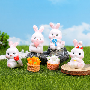 Figurine en résine de lapin mignon, mini décoration animale, ornement de bureau à domicile, cadeau artisanal - Product Image 4