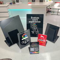 Présentoir de bureau en acrylique Google Social Media NFC de taille et de conception personnalisées