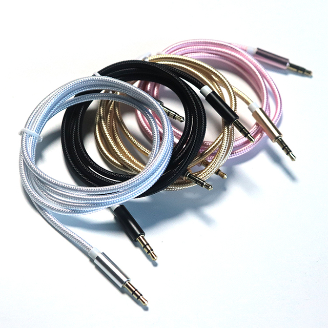 Digital Chip Hi-fi Sound Nylon Braided Cable Audio 3.5mm to 3.5mm Male Aux Cable for Earphones Video Extension Home Stereos