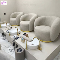 Fournisseurs de meubles de salon crème les plus populaires Chaises de pédicure spa à pied arrière court avec évier en céramique