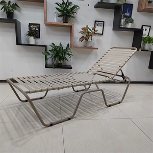 ヨーホーサンガーデンラウンジャー アルミ製サンベッド 編み込みシングルベッド ホテル用チェア ラウンジベルトストラップ付き プール家具 ラウンジ ビーチプールチェア - Product Image 3