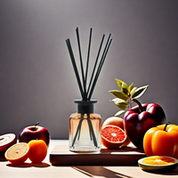 Bouteille en verre ronde transparente de 180 ml avec bouchon à vis pour diffuseur de parfum, bouteilles en verre de qualité