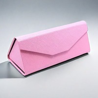 Vente en gros d'étui pliable de luxe en triangle avec logo personnalisé pour lunettes de soleil boîte rectangulaire pour lunettes en cuir PU emballage optique