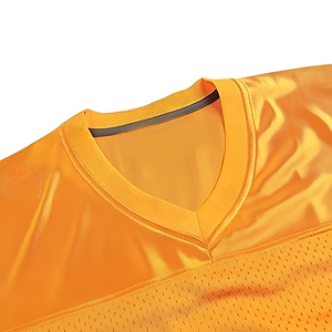 Maillot de football américain jaune à col en V pour homme, manches courtes, tissu en maille respirant, coupe régulière pour adulte, football américain - Product Image 4