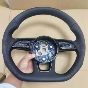 Volante Deportivo de Cuero Negro para <span class=keywords><strong>Audi</strong></span> A3 A4 A5 <span class=keywords><strong>A6</strong></span> B8 B9 C6 C7 C8 Q3 Q5 TT TTRS RS3 RS4 S3 S4 S5 8V, Accesorios para Automóviles - Product Image 2