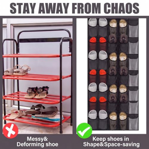 Organisateur de chaussures à suspendre sur porte avec 40 grandes poches en filet et crochets métalliques pour placard, entrée, chambre, dortoir - Product Image 5
