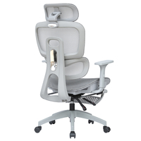 Chaise ergonomique multifonction à dossier en maille, repose-pieds extensible, accoudoirs rembourrés 3 directions, pour bureau, étude, jeux et repos