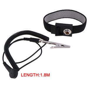 Tali pergelangan tangan Anti statis, gelang pembumian hitam ESD yang dapat disesuaikan untuk koneksi bumi & perlindungan radiasi EMF - Product Image 2