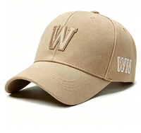 Casquette de baseball en tissu piqué ananas avec broderie 3D du logo W sur le côté, broderie WN, couronne haute, unisexe, style décontracté, casquette de papa, personnalisable OEM ODM