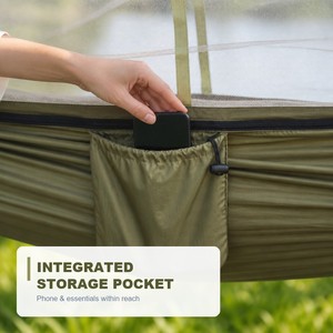 <span class=keywords><strong>Hamac</strong></span> avec moustiquaire pour la pêche et la chasse, lit <span class=keywords><strong>de</strong></span> camping <span class=keywords><strong>en</strong></span> nylon tricolore pour les sports <span class=keywords><strong>de</strong></span> plein air, logo personnalisé, vente <span class=keywords><strong>en</strong></span> gros - Product Image 5