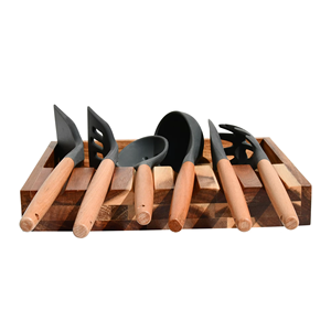 Eco Friendly Acacia Wooden Spoon Rest for <b>Kitchen</b>, Decorative Countertop Accessories Bamboo <b>Utensil</b> for Saving <b>Kitchen</b> Space - Product Image 5