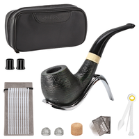 Ensemble de pipes à tabac en céramique de luxe avec finition laquée, avec boîte-cadeau portable et accessoires pour fumer sur mesure
