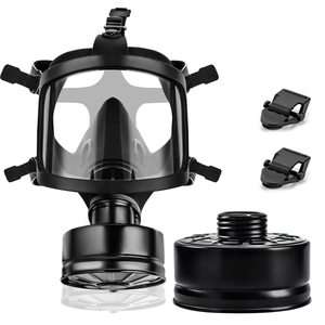 Masque à gaz à large <span class=keywords><strong>champ</strong></span> de vision Filtre auto-amorçant noir <span class=keywords><strong>mont</strong></span>é sur la tête Fire Volcano Masque complet anti-fumée et anti-poussière Anti-gaz - Product Image 3