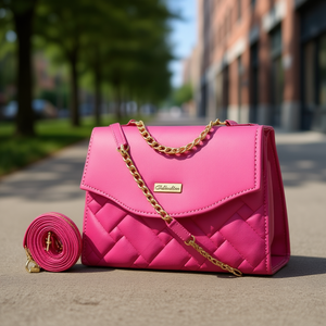 Bolso Bandolera para Mujer Dafne Buganvilia, Diseño Geométrico, Forro de PU, Impermeable, Tres Asas, Uso Diario de Verano - Product Image 2