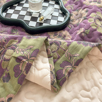 Ensemble de literie avec couvre-lit classique à motif paisley, doux pour la peau, 1 pièce, couvre-matelas en coton double couche, 3 pièces