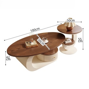 Pháp cổ phong cách hai Bộ Bàn cà phê sang trọng lấy cảm hứng từ phòng khách nhỏ gọn Bàn cà phê - Product Image 5